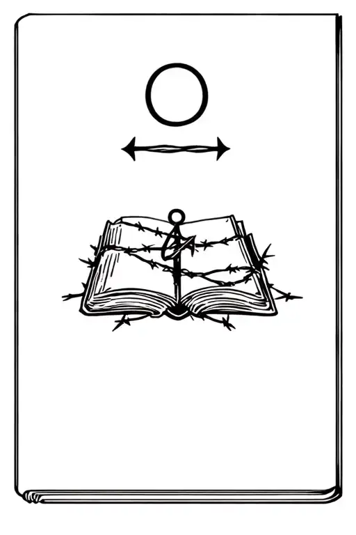 A Book Which Has On The Cover An Anchor And The Book Is Wrapped In Barbed Wire
