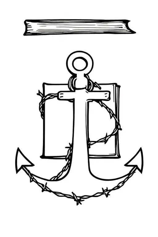 A Book Which Has On The Cover An Anchor And The Book Is Wrapped In Barbed Wire
