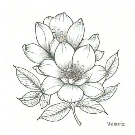 August Birth Flower With Name Valerie