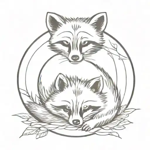 Sleeping Raccoon Formin A Circle