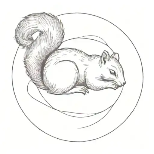 Sleeping Squirrel Forming A Circle