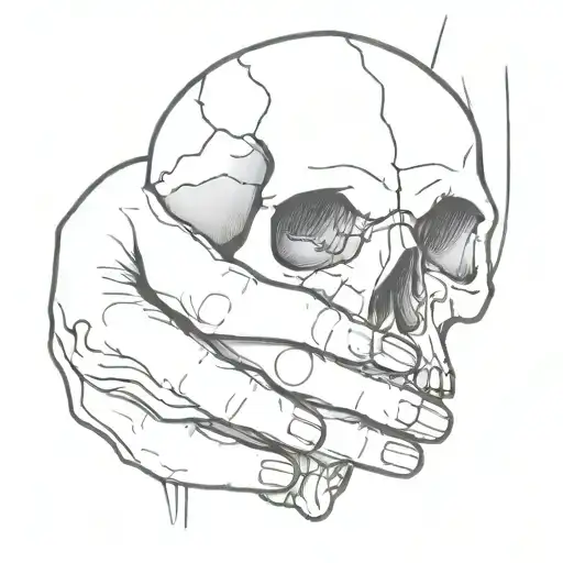 Hands Holding The Skull