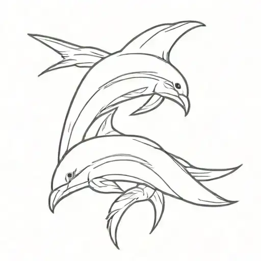 Dolphin And A Parrot Sitting