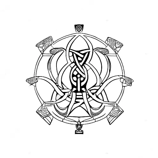 Drone Silhouettes And The Triskelion Symbol