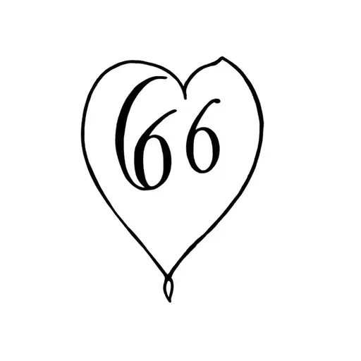 Number 66 In A Heart Symbolizing Love