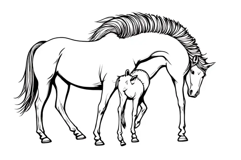 Stallion Mare And Foal