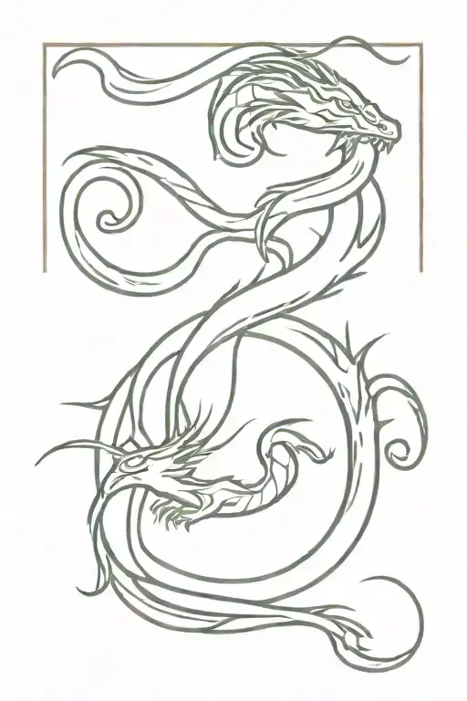 Air And Water Dragon Intertwined