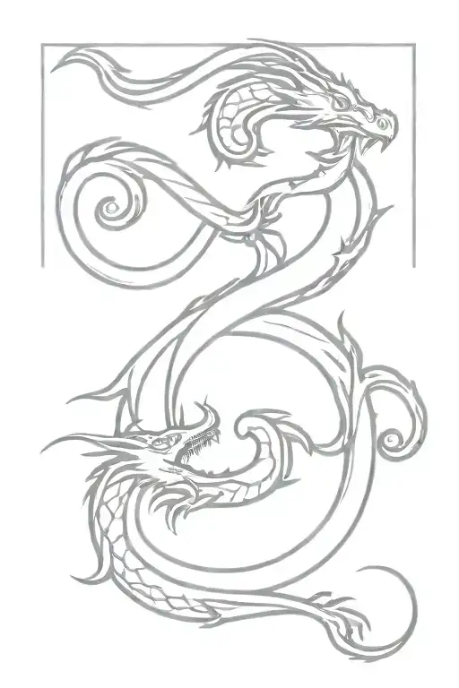 Air And Water Dragon Intertwined