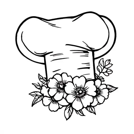 Mini Chefs Hat Adorned With Flowers Around It