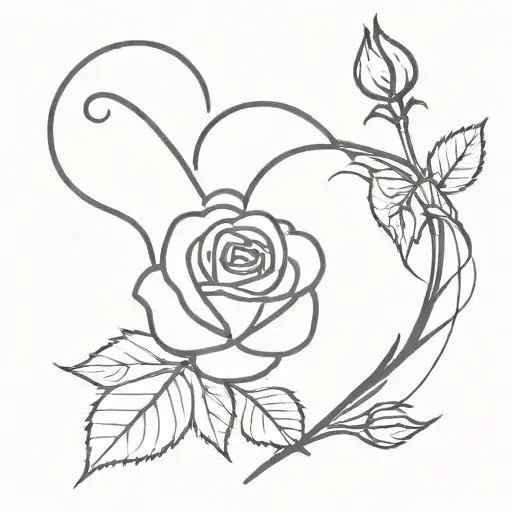 Heart And Rose Growing