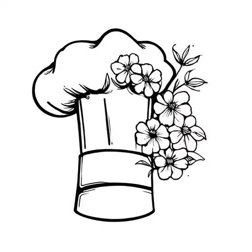 Mini Chefs Hat With Flowers Blooming Around It