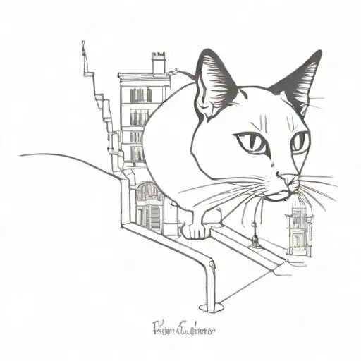 Black Cat Exploring The Streets Of Barcelona