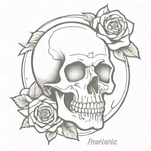 Skull And Roses Wrapped