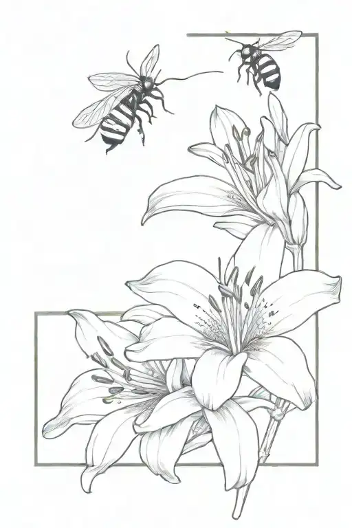Cling To What Is Good Verse With A Lily Flower And Bumble Bee