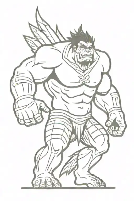 Native American Hulk Monster Angry