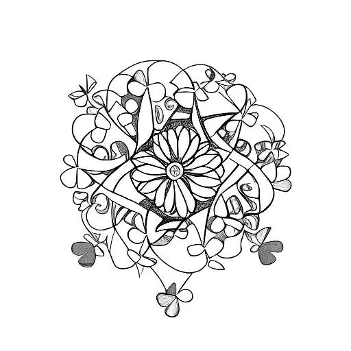 Number 7 In A Beautiful Font Framed In A 4 Leaf Clover