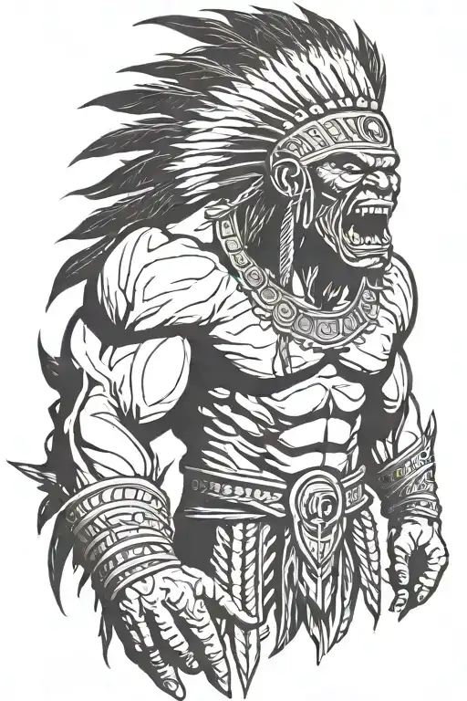 Native American Chief Hulk Monster Yelling