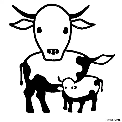 Cute Cow Mother And Baby