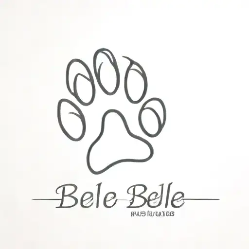Dog Paw Print With Name Belle And Collar