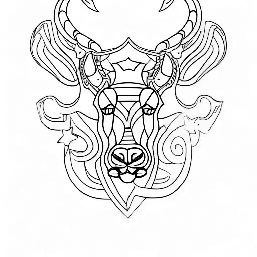 Minimalist Black And White Taurus Design