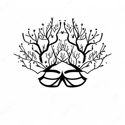 Tree On The Branches Of A Mask With Emotions