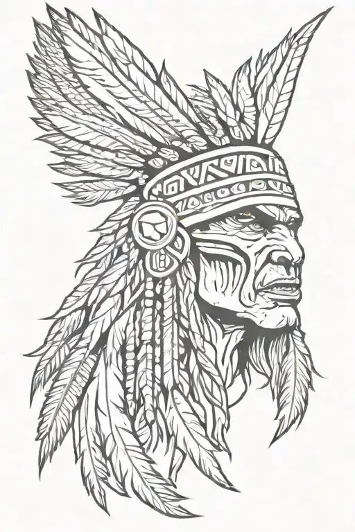 Native American Chief Feather Head Dress Hulk Angry Screaming Full Body