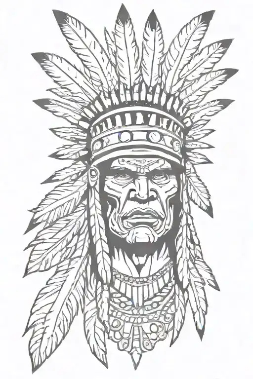 Native American Chief Feather Head Dress Hulk Angry Screaming Full Body