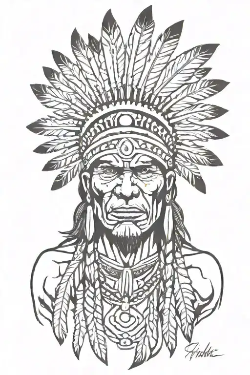 Native American Chief Feather Head Dress Hulk Angry Screaming Full Body