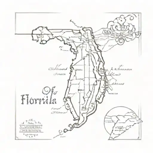 Antique State Of Florida Map Outline