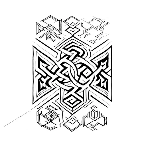 Elder Futhark With Black And Red Colors