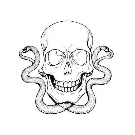 Skull With Snakes