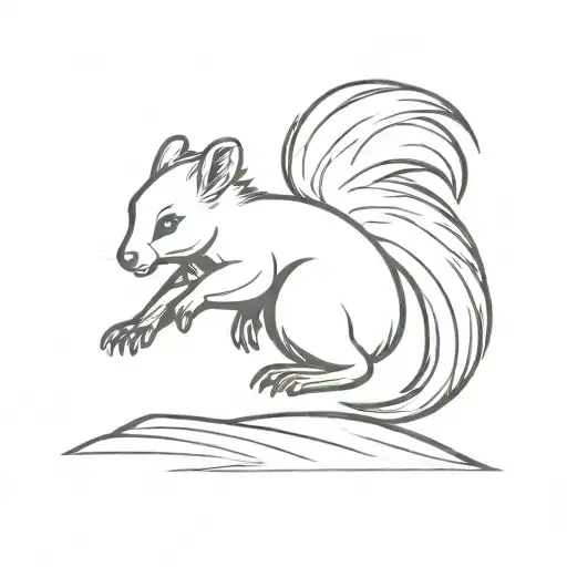 Black And White Skunk Jumping Up