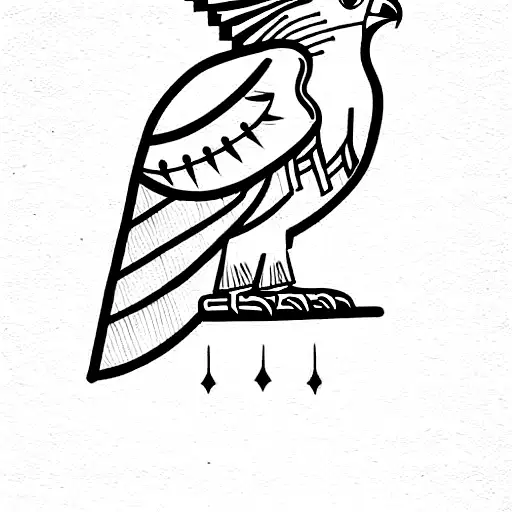 Egyptian Falcon With Pharao Crown On Head