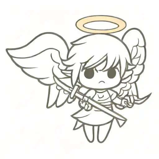Chibi Angel With Sword