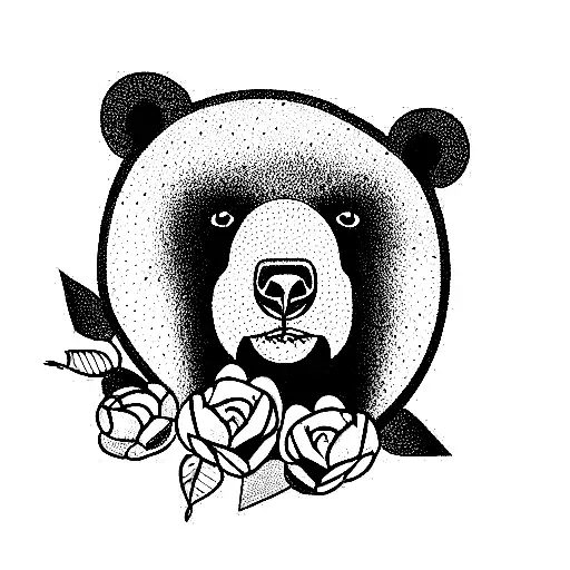 Bear Coming Out Of Flowers