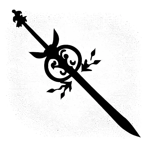 Sword With Crown And Words Around It