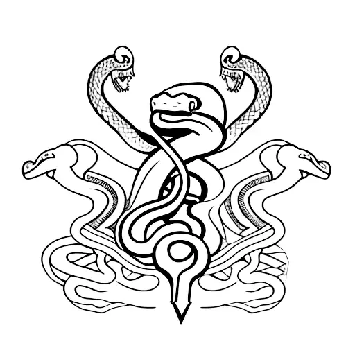 Snake Bitting A Dagger