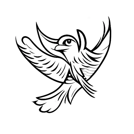 A Minimalist Tattoo Of A Hawk Perched On A Musical Note