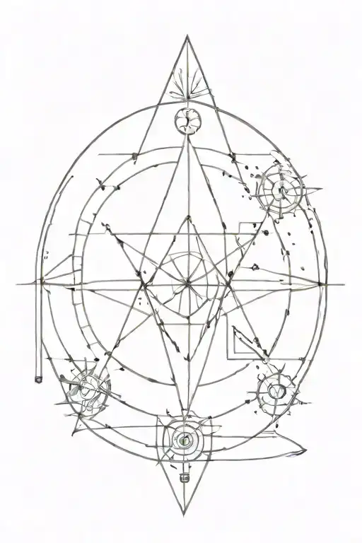 Marine Compass And Cats Eye And Pyramid