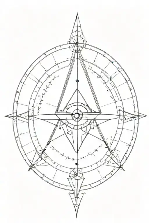 Marine Compass And Cats Eye And Pyramid