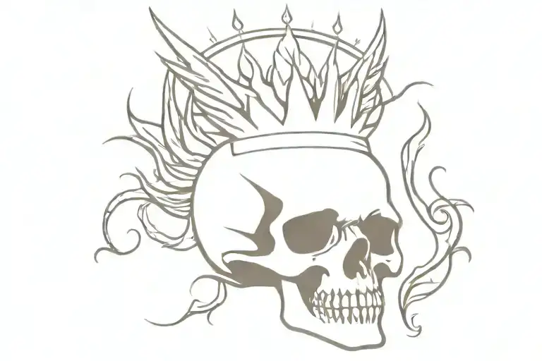 Phoenix Rising Crushing Skull Wearing A Crown