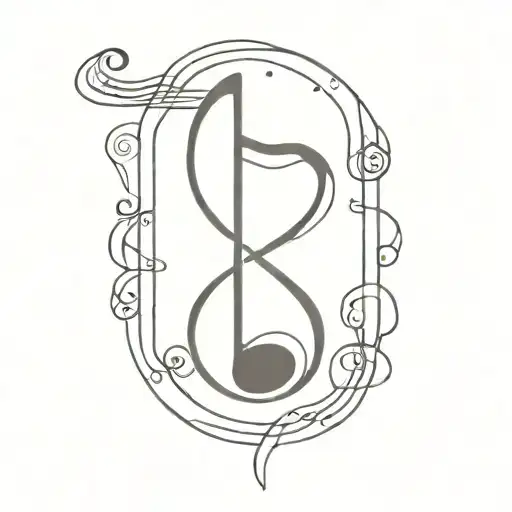 A Minimalist Tattoo Of A Music Note Intertwined With A Police Badge