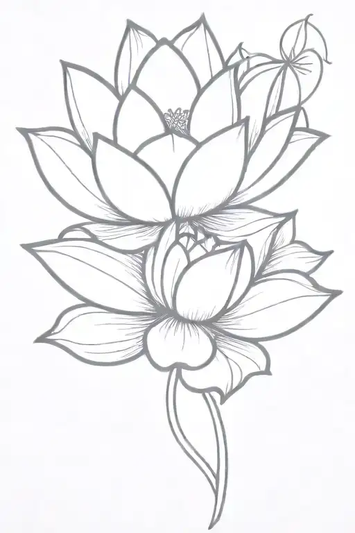 Lotus Flower With Infinitety Cross Stem