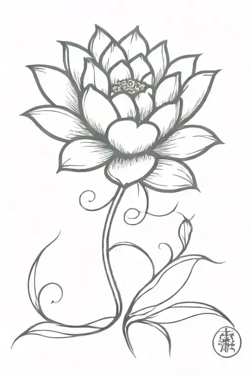 Lotus Flower With Infinitety Cross Stem