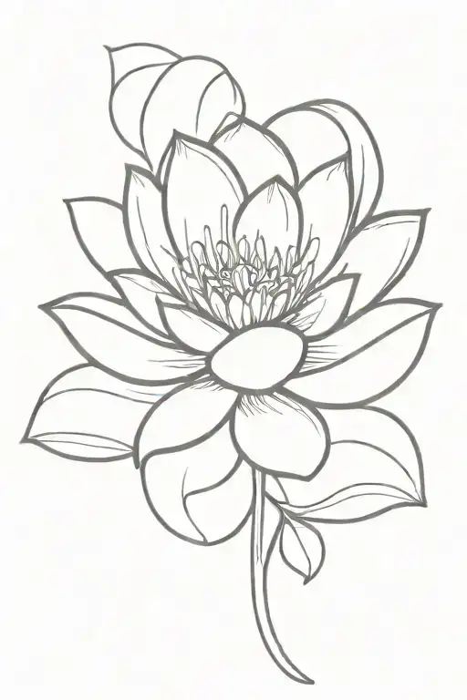 Lotus Flower With Cross Stem