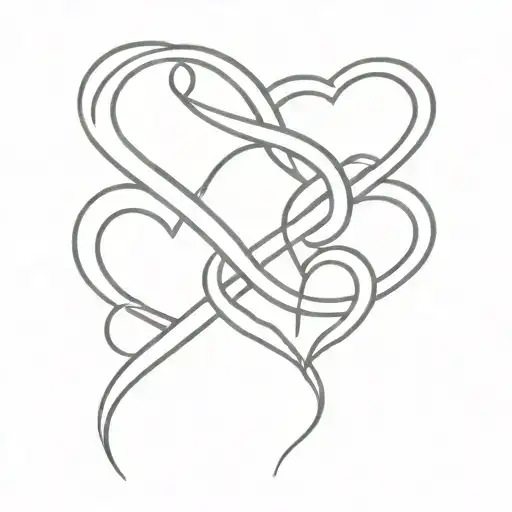Three Hearts With Infinity Symbol Intertwined