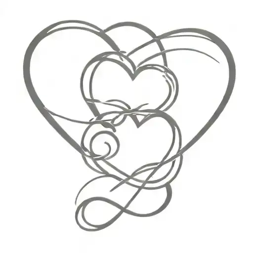 Three Hearts With Infinity Symbol Underneath