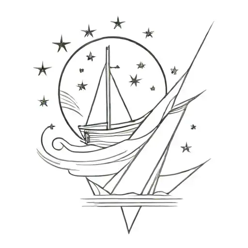 Boat With Pen And Star