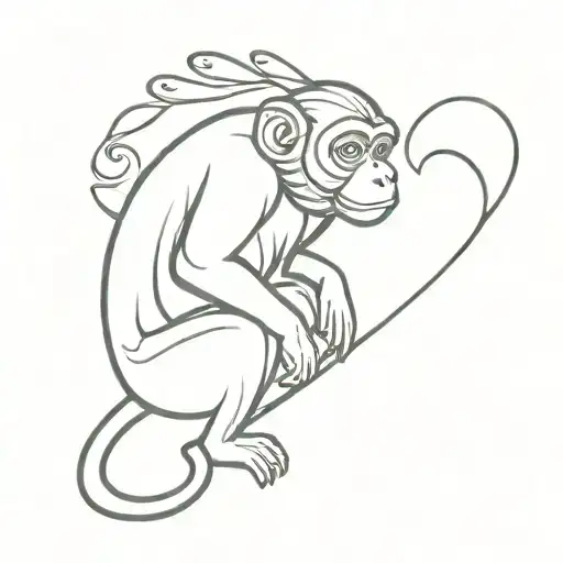 Monkey With Heart Tail