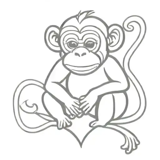 Monkey With Heart Made